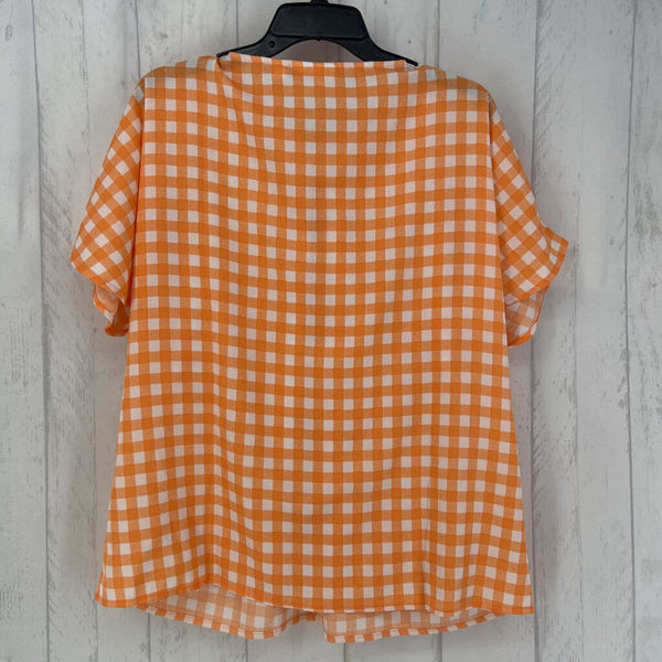 M s/s checker quarter zip top