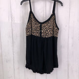 R42 L animal print button detail tank