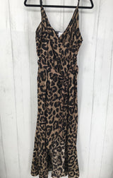 3xl hi-low wrap animal print maxi dress