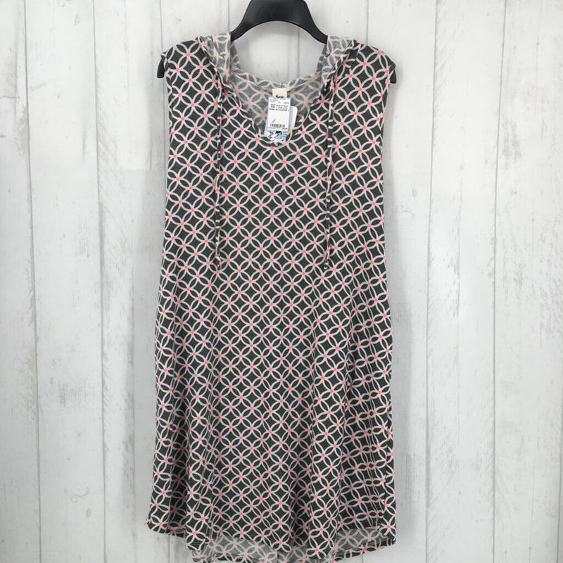 R36 L slvls print dress w/ hood