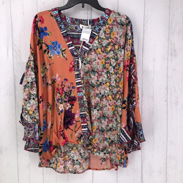 R43 1xl bell slv floral snap front