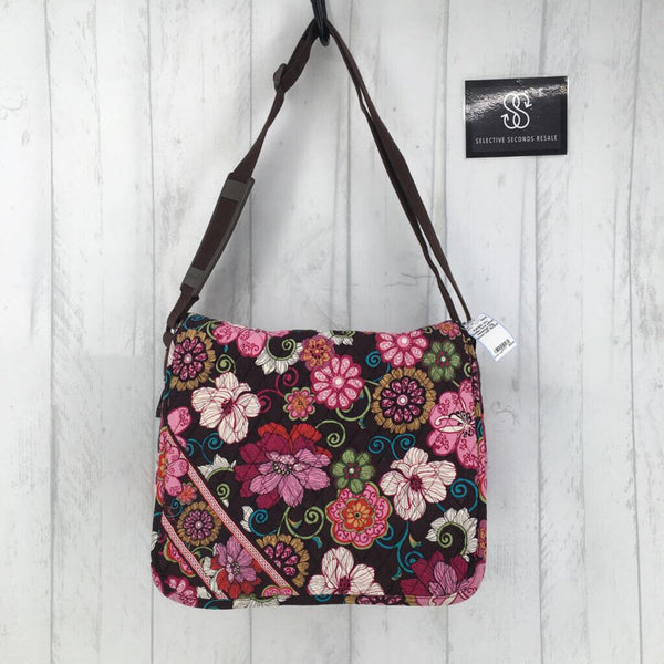 floral quilted messenger bag