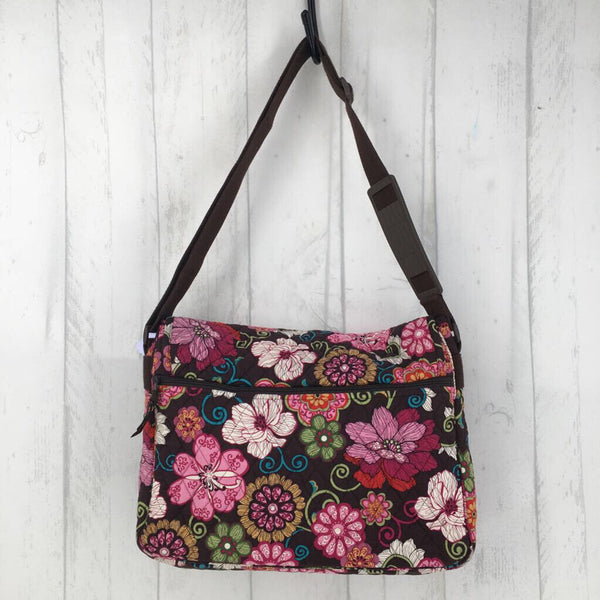 floral quilted messenger bag