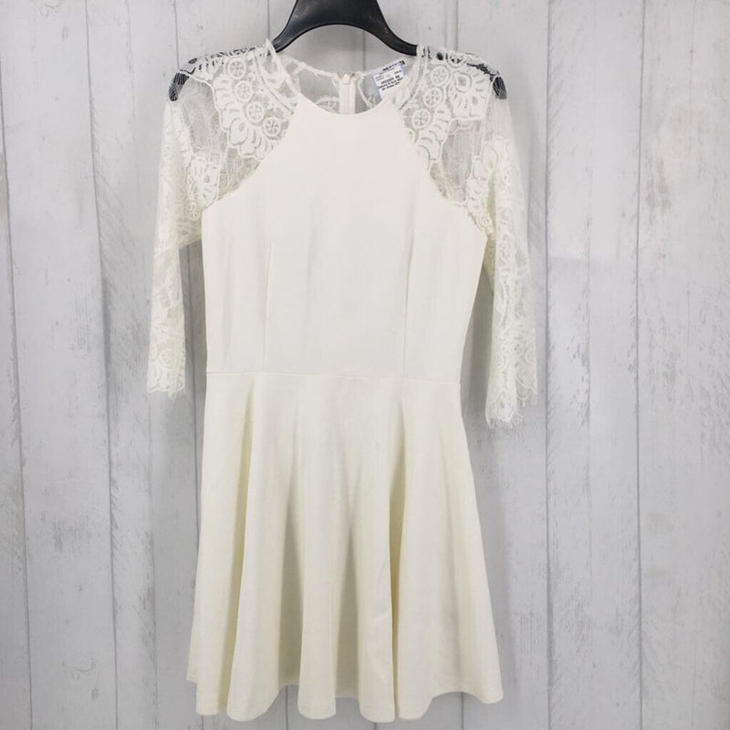 S lace elbow slv dress