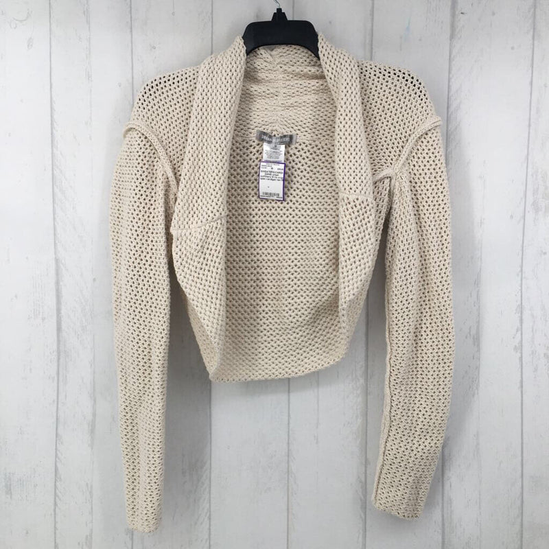 M l/s crop open cardigan