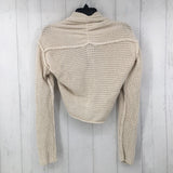 M l/s crop open cardigan