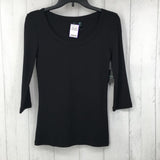 NWT M elbow slv scoop neck top