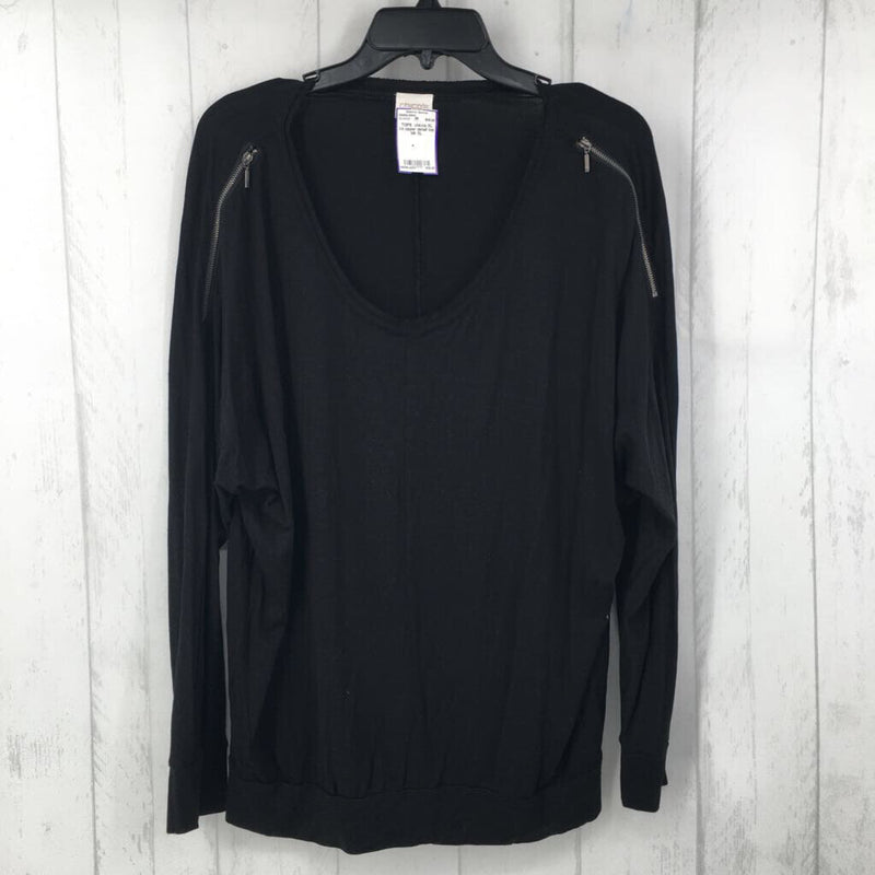 XL l/s zipper detail top