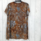 NWT L S/S V Neck Pattern Tee