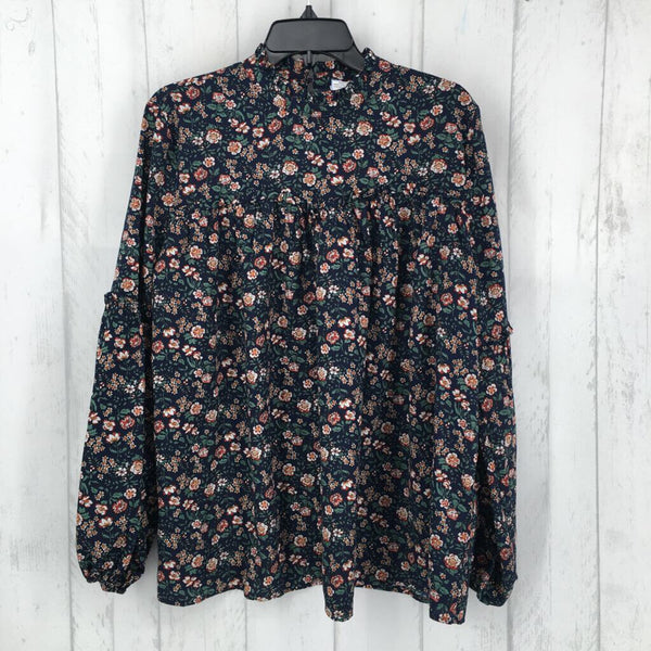 L l/s ruffle floral top