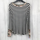 R35 M l/s striped/camo top