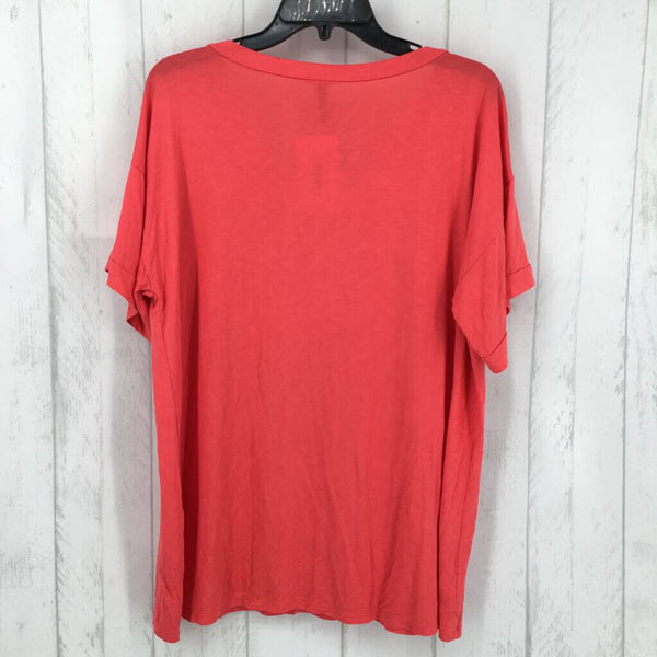 NWT L cuffed sleeve V neck Tee