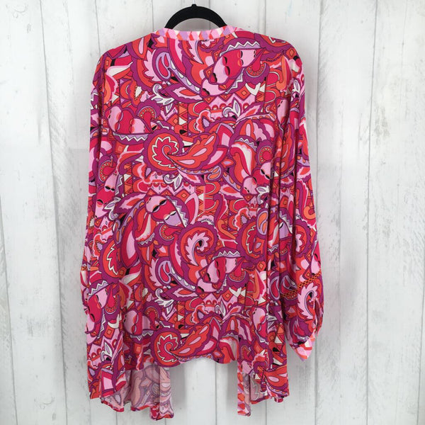 3XL elbow sleeve printed button up