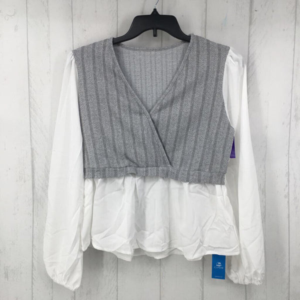 NWT L l/s layer v-neck sweater