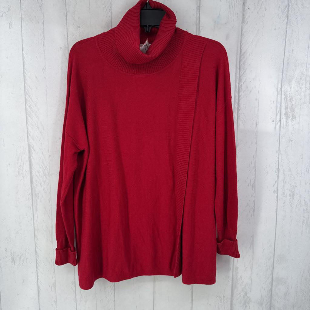 NWT M l/s t-neck wrap sweater