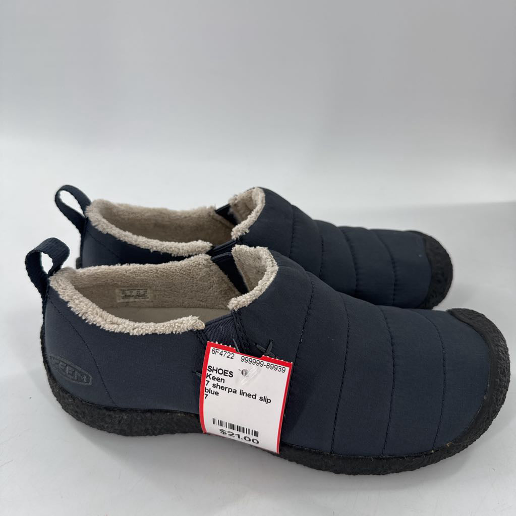 7 sherpa lined slip ons