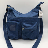 nylon crossbody w/ side zip pockets