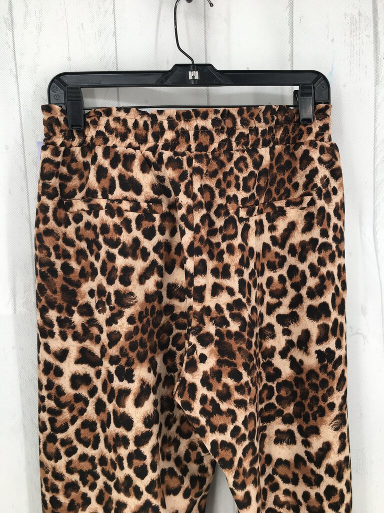 L animal print drawstring pants