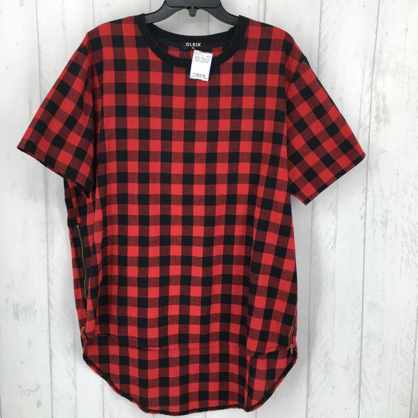 XL s/s Buffalo check zip sides