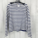 XL l/s striped boat neck