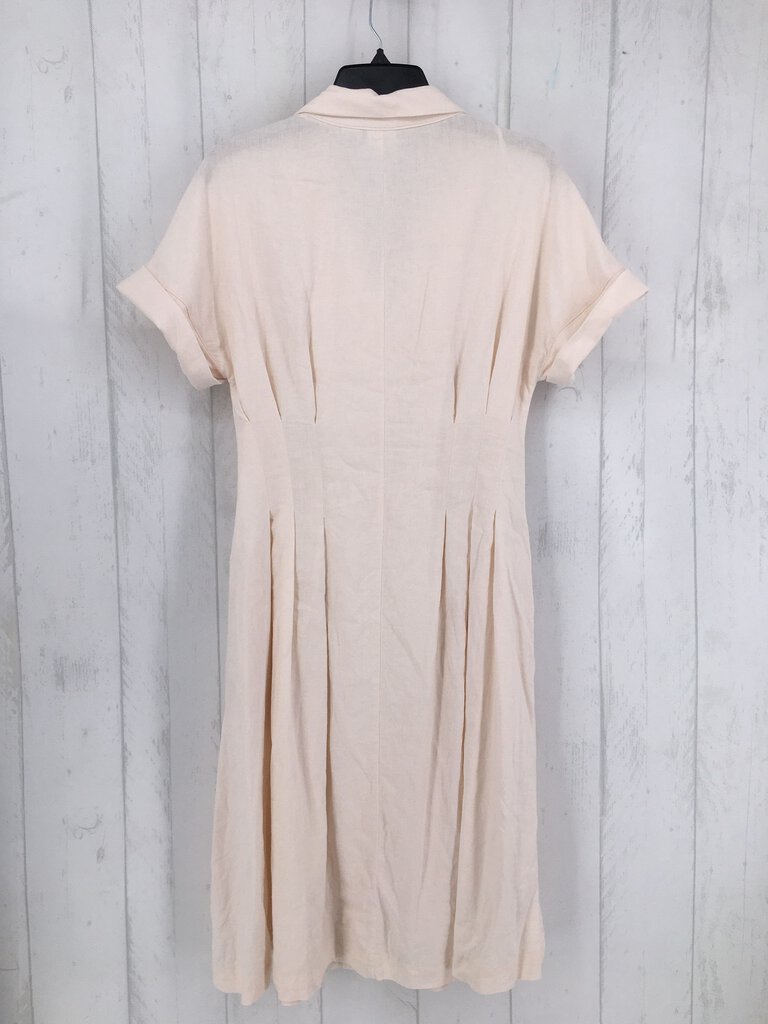 4 s/s button pleated dress