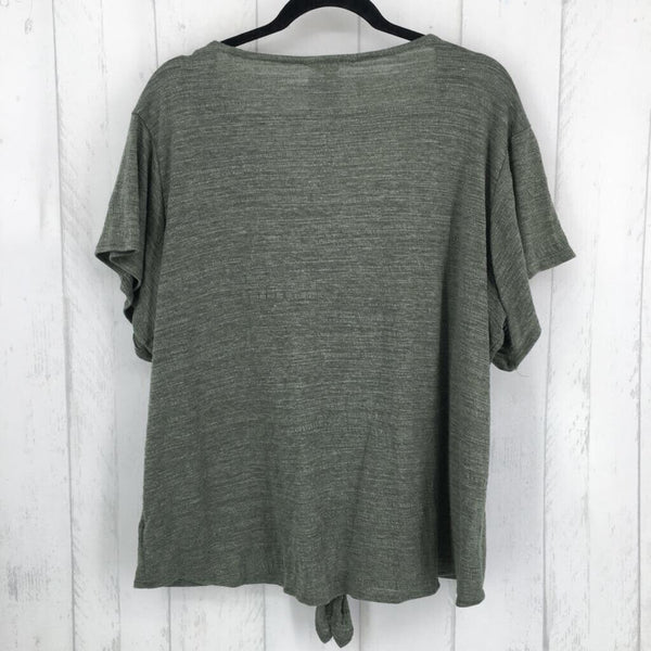 XXL s/s button knotted top