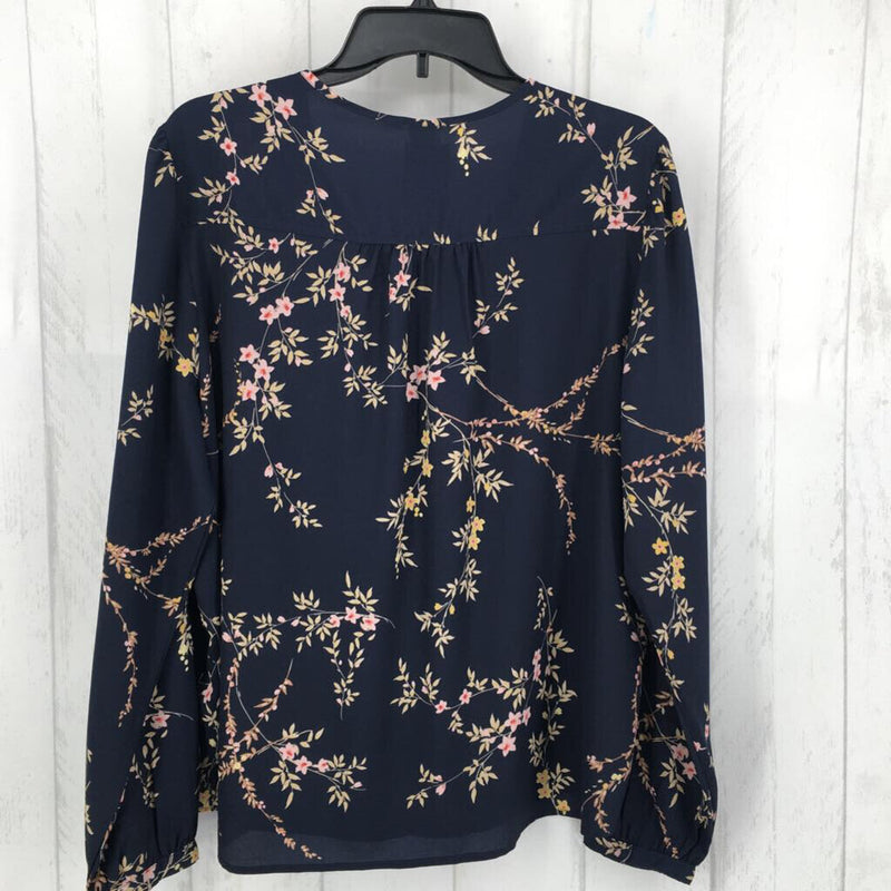 XL l/s ruffle flower print top