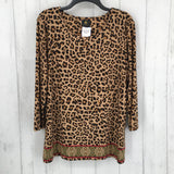 NWT XL 3/4 slv animal print top