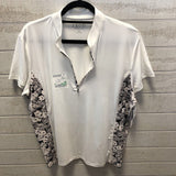 R60 XXL s/s print sides quarter zip top