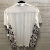 R60 XXL s/s print sides quarter zip top