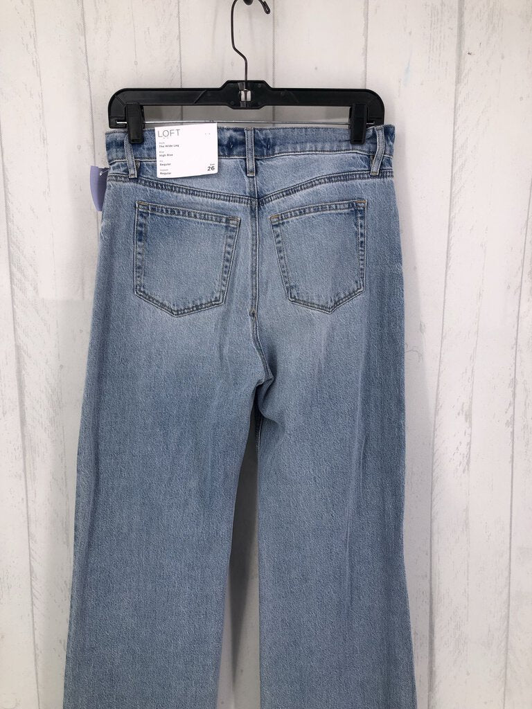 NWT 26 distressed wide leg jeans