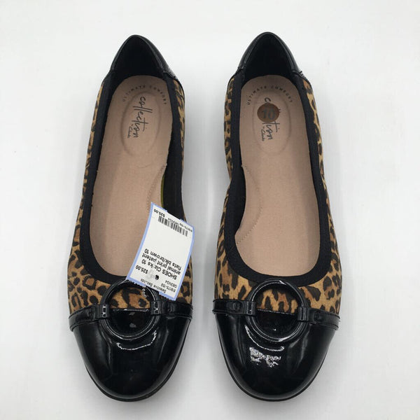 10 animal print patent flats