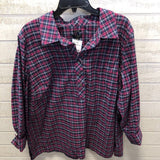 20wp Plaid L/S 1/2 button down