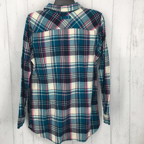 S Plaid 1/s buttton down tunic