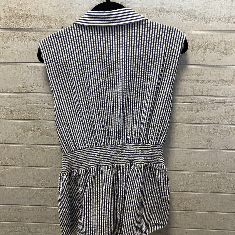 3X Striped belted button down slvls