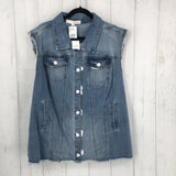 R54 22/24 Denim vest frayed hem