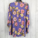 NWT XL 3/4slv flower print top