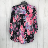 NWT S 3/4 slv flower print top