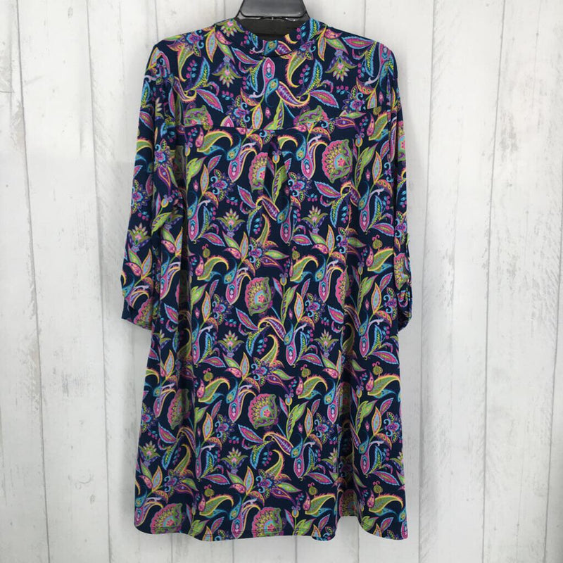 NWT XL elvow slv paisley/floral print dress