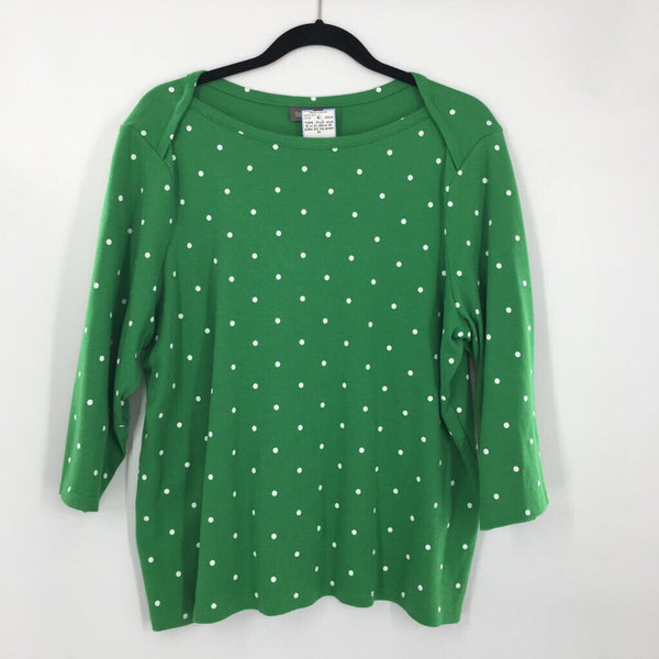 2x elbow slv polka dot top