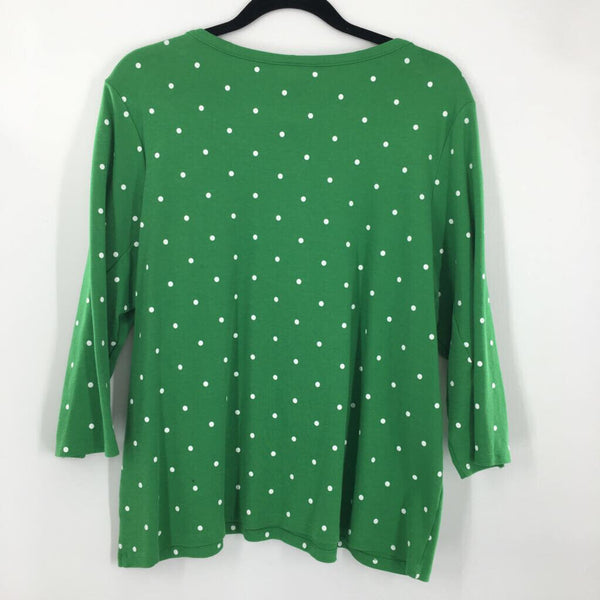 2x elbow slv polka dot top