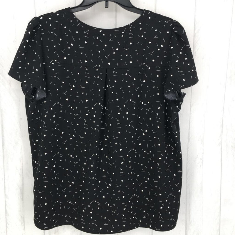 L s/s heart print v-neck top