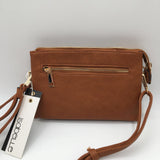 NWT vegan zip top crossbody/wristlet