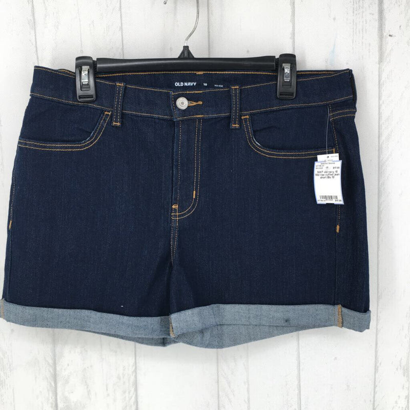 10 Mid rise cuffed jean short