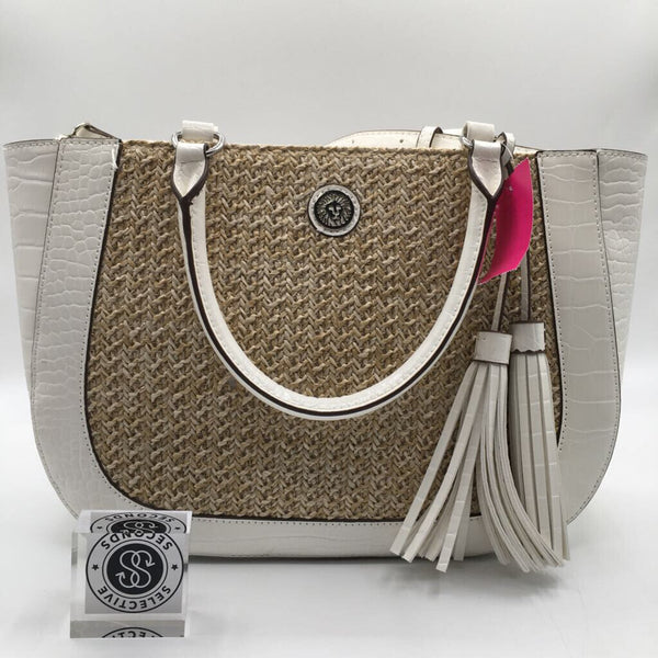 Straw embossed tassle shoulder bag