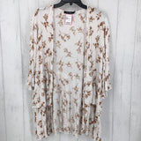 L Ruffle flo print cardigan