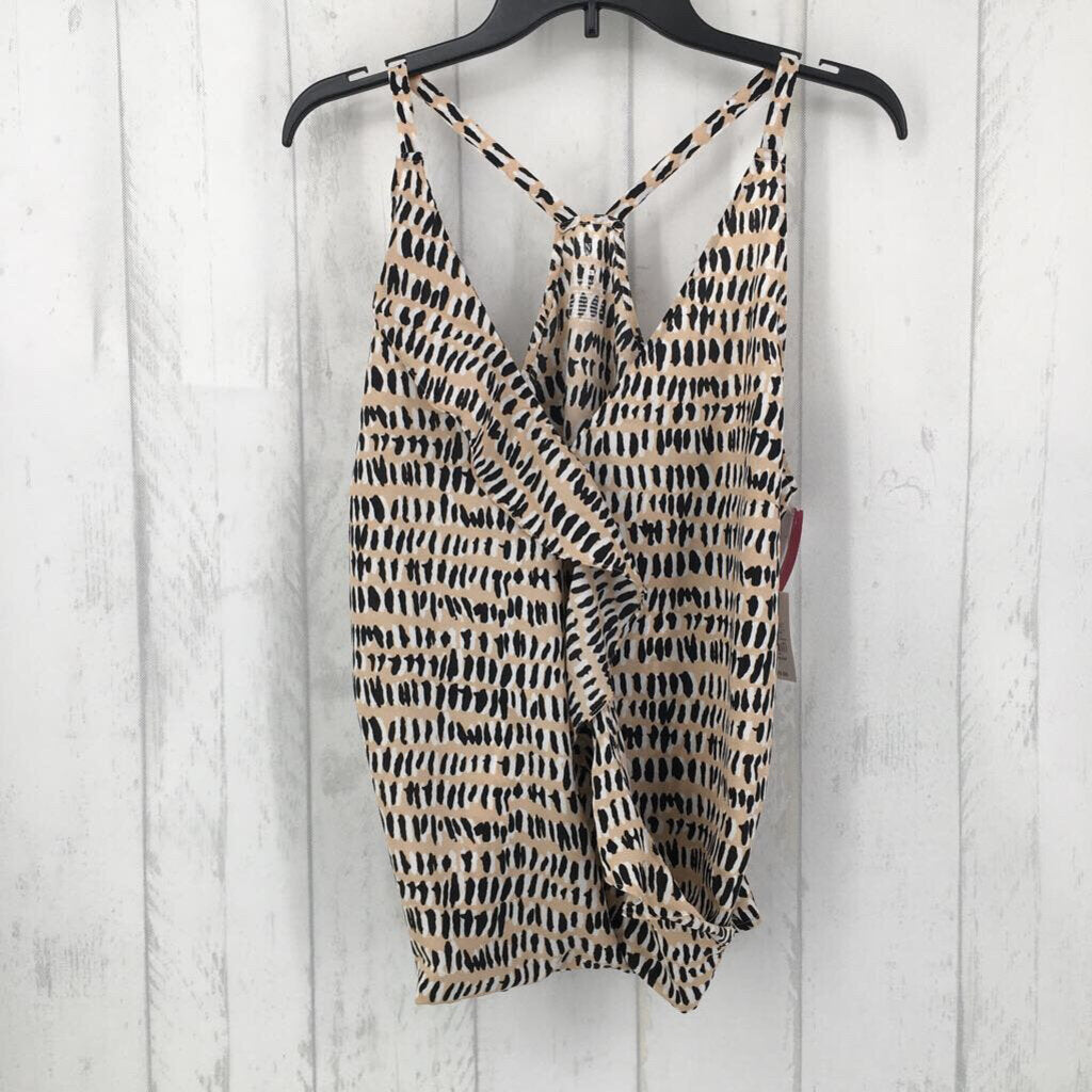 R29 M Pattern ruffle tank