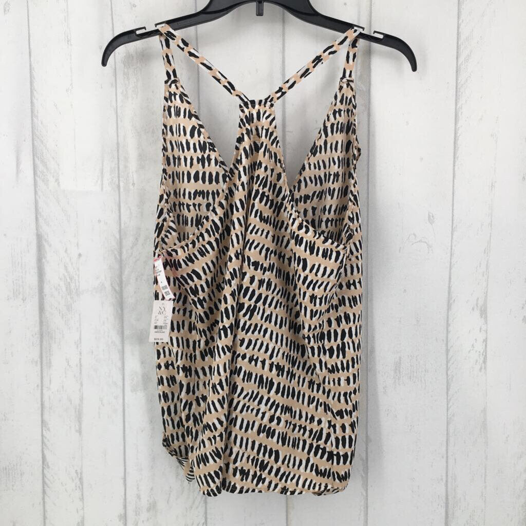 R29 M Pattern ruffle tank