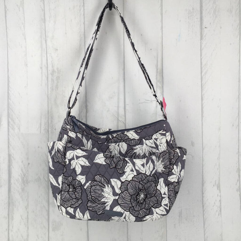 Quilted floral shoulder bag