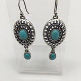 Round Dangle w/turquoise bead